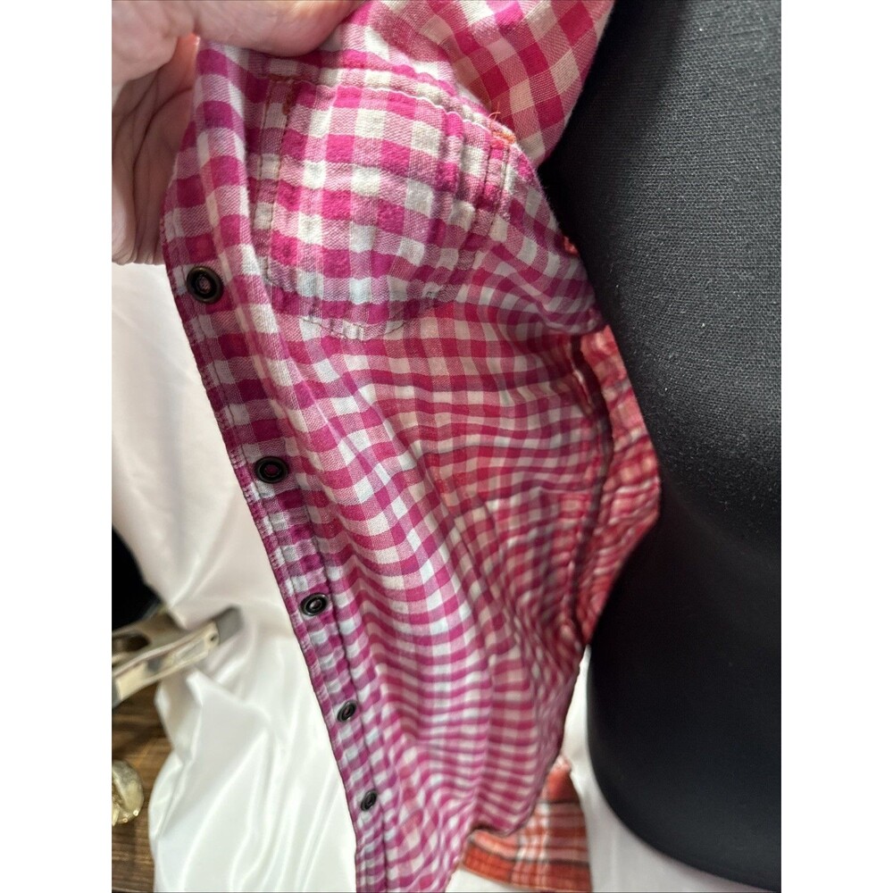 American Eagle Outfitters Women's Size 2 Plaid Shirt Pearlized Snaps - Picture 6 of 10